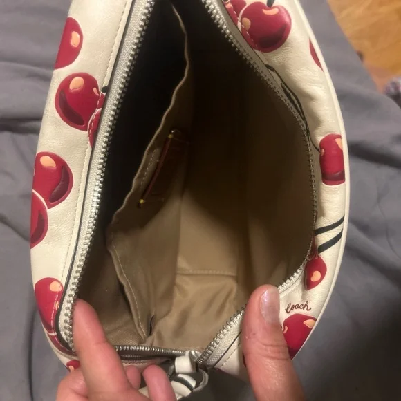 Coach Cream and Red Cherry Print Crossbody Bag - Picture 3 of 3